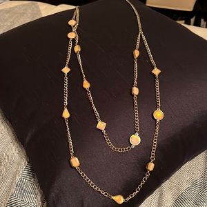 Long gold necklace